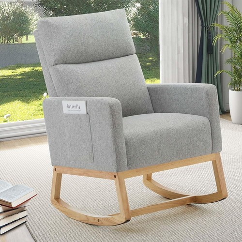 Rocking chair high back - back, linen