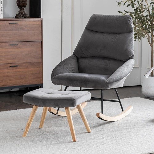 Rocking chair with footstool - chair,